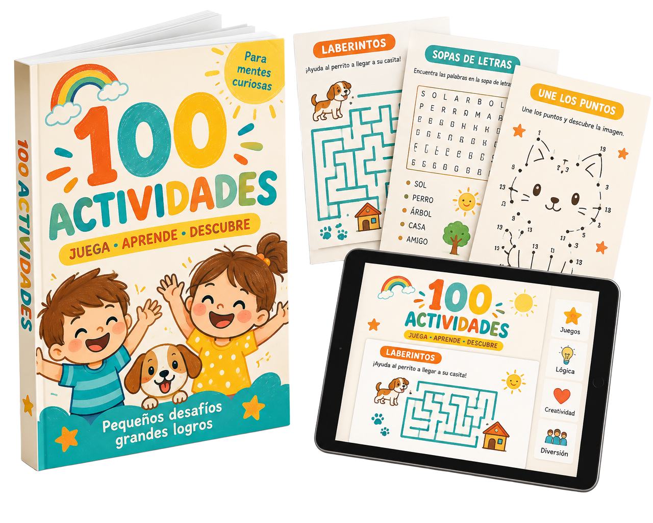 Cuaderno 100 actividades con fichas imprimibles y versión para tablet